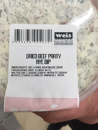 Weis Markets Expands Allergy Alert for Weis Quality Dried Beef Party Rye Dip Sold in 11 Stores Due to Undeclared Milk and Egg Allergen